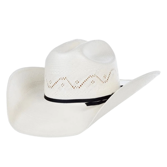 American Hat Company® Rancher Vented Ivory Straw Hat 7420-2CBLK