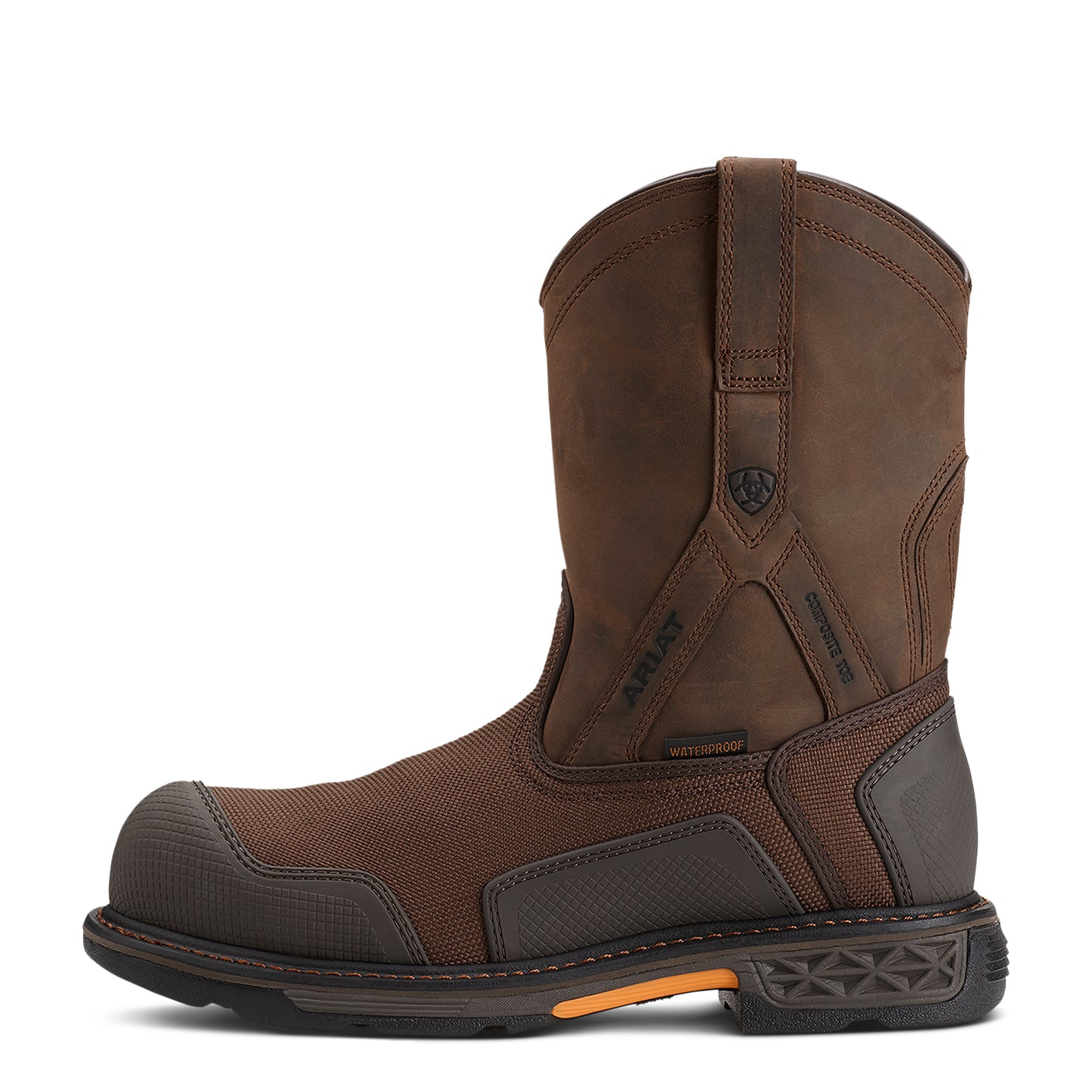 Ariat Men's OverDrive XTR Waterproof Brown Cordura Composite Toe Work Boot 10012942