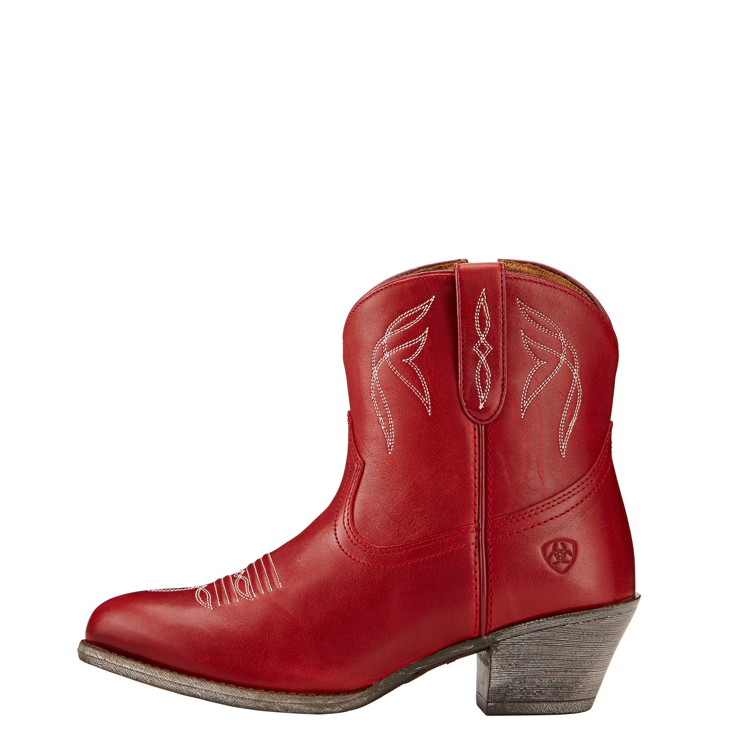 Ariat Ladies Darlin Rosy Red Almond Toe Western Ankle Boot10017324