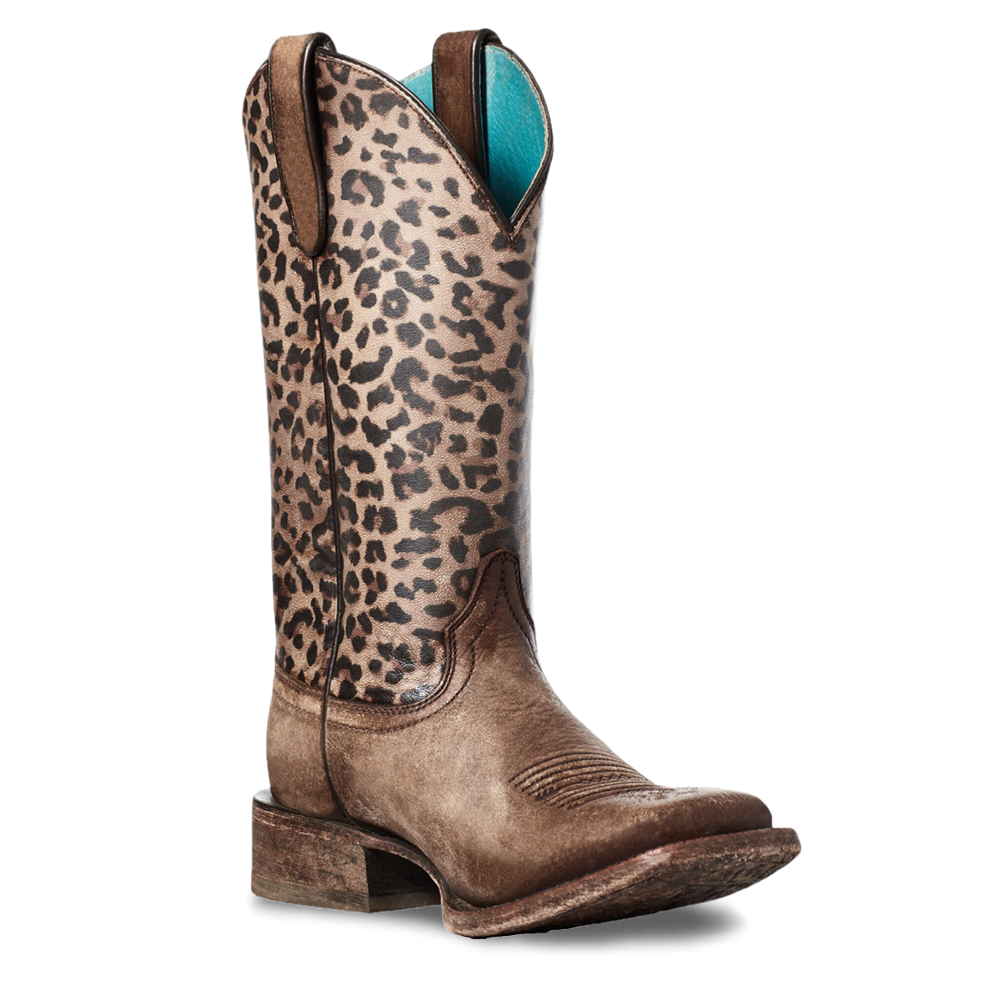 Ariat Ladies Circuit Savanna Leopard Print Square Toe Boots 10035942