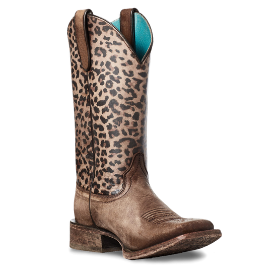 Ariat Ladies Circuit Savanna Leopard Print Square Toe Boots 10035942