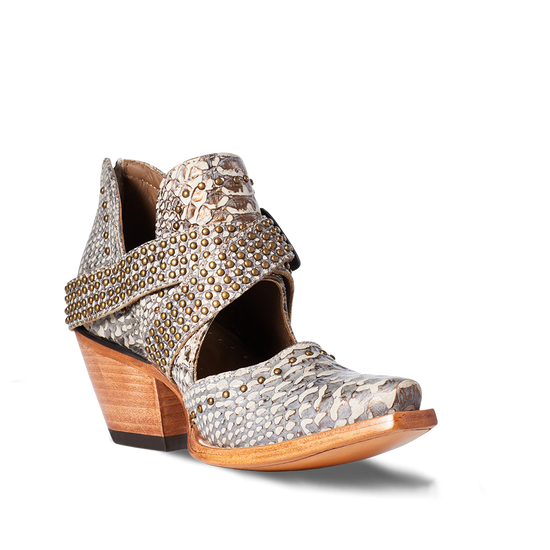 Load image into Gallery viewer, Ariat Ladies Dixon Rock &amp;#39;N&amp;#39; Roll Silver Snake Print Booties 10036016
