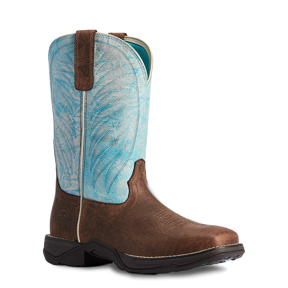 Ariat Ladies Anthem 2.0 Crackled Mahogany & Ombre Blue Boots 10038331