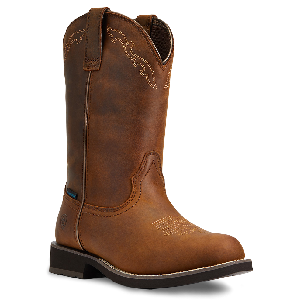 Ariat Ladies Delilah Brown Round Toe Waterproof Boots 10040272