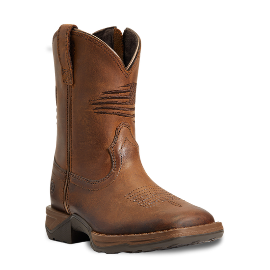 Ariat Children's Anthem Patriot Easy Fit Brown Square Toe Boots 10040367