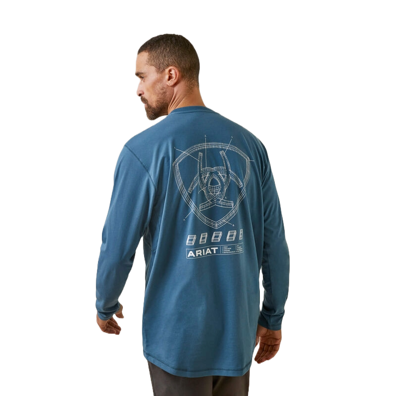 Ariat Men's Rebar Workman Blueprint Long Sleeve T-Shirt 10046350