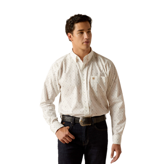 Ariat Men's Edmond Classic Fit White Button Down Shirt 10051262