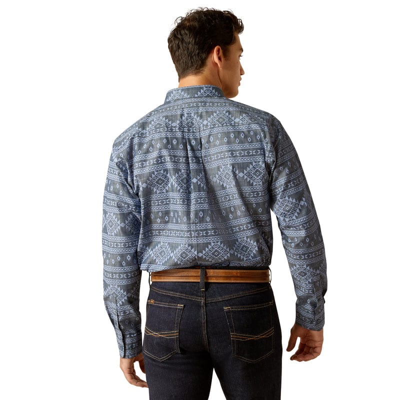 Ariat Men's Eddie Classic Fit Navy Button Down Western Shirt 10051264