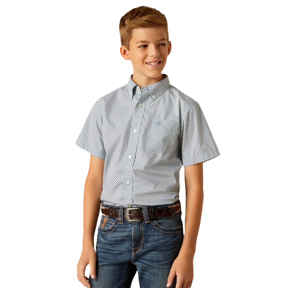 Ariat Kid's Edgar Classic Fit Blue Heaven Button Down Shirt 10051409