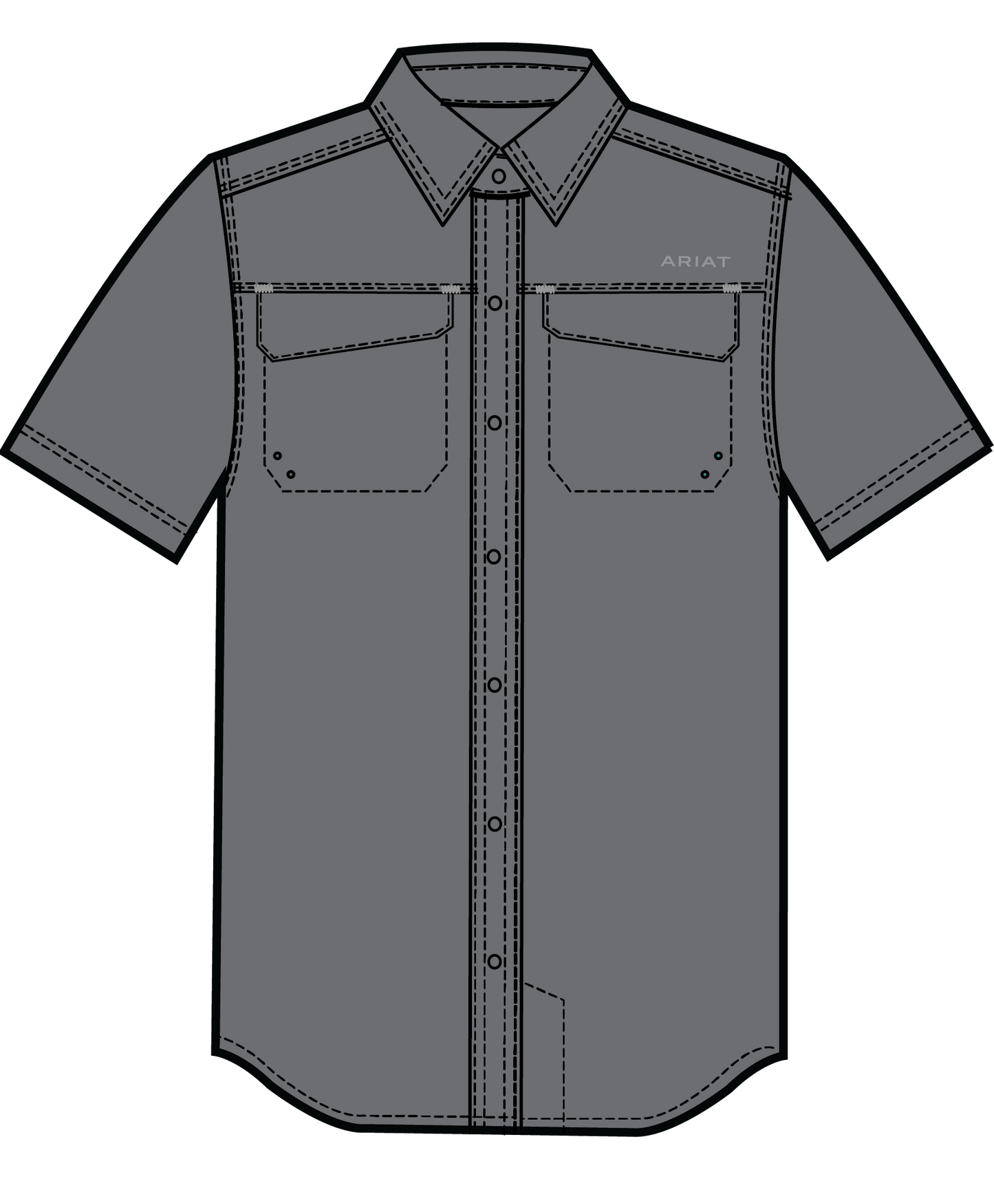 Ariat Men's VentTEK Outbound Charcoal Grey Button Down Shirt 10061473