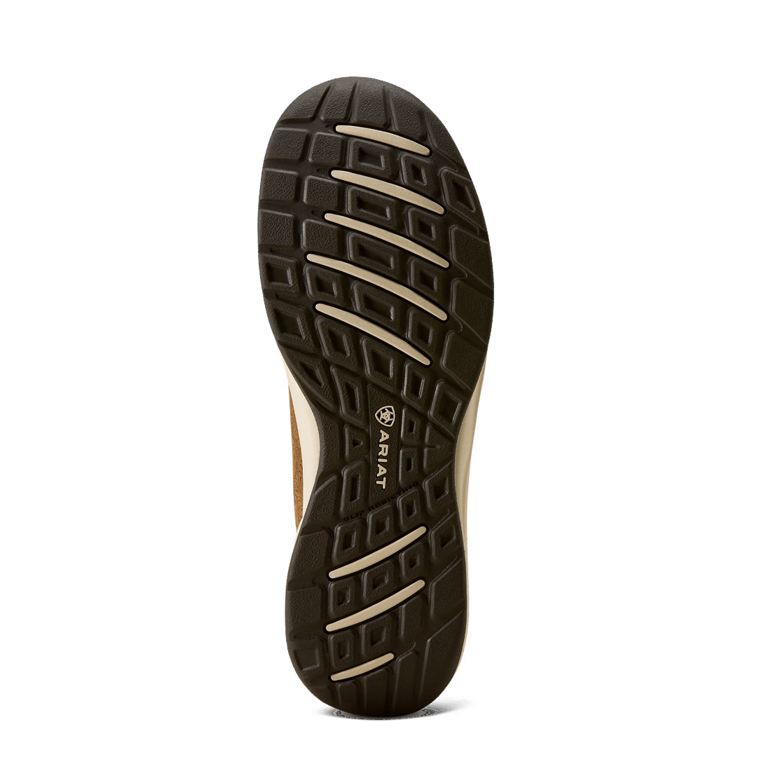 Ariat Ladies Buckeye Tooled Brown Slip On Waterproof Shoe 10080298