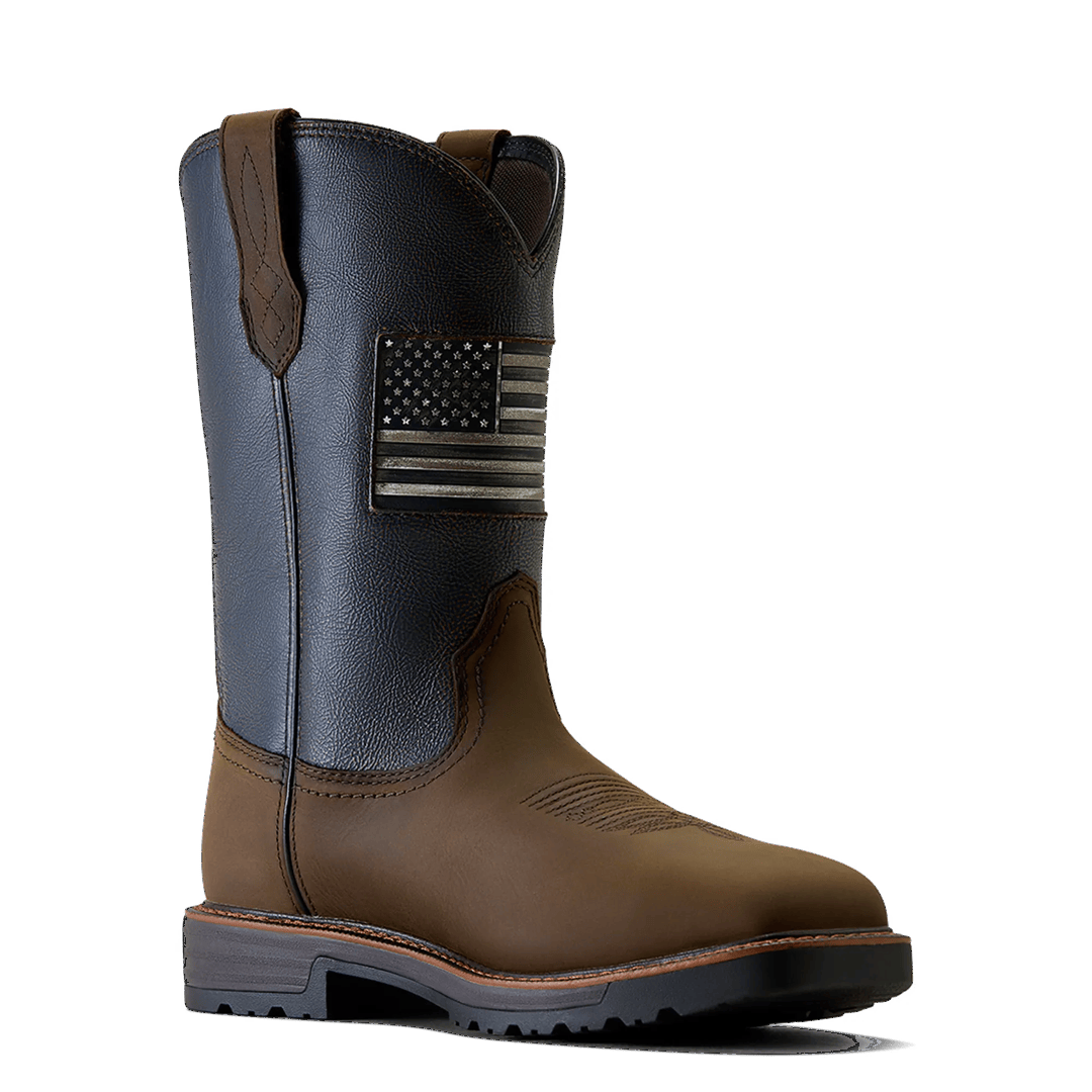 Ariat Men's Activator Patriot Rich Brown Waterproof Steel Toe Work Boot 10080349
