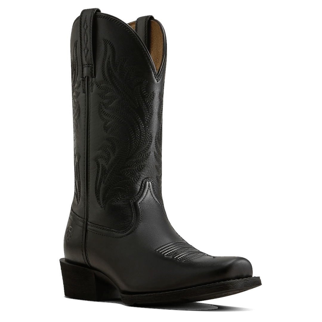 Ariat Ladies Round Up Supple Black Narrow Cutter Toe Western Boot 10080407