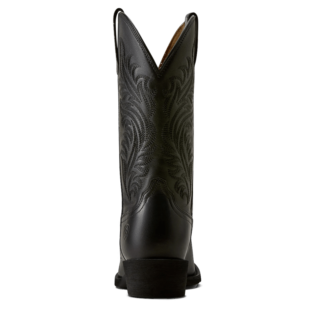Ariat Ladies Round Up Supple Black Narrow Cutter Toe Western Boot 10080407