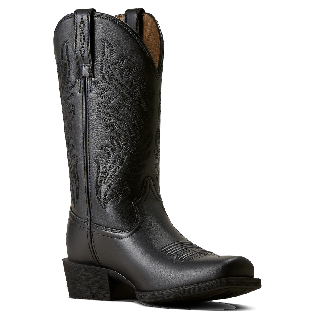 Ariat Ladies Round Up Supple Black Narrow Cutter Toe Western Boot 10080407