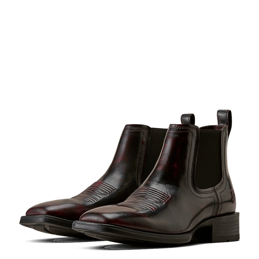 Ariat Men's Booker Chelsea Black Cherry Wide Square Toe Western Boot 10080416