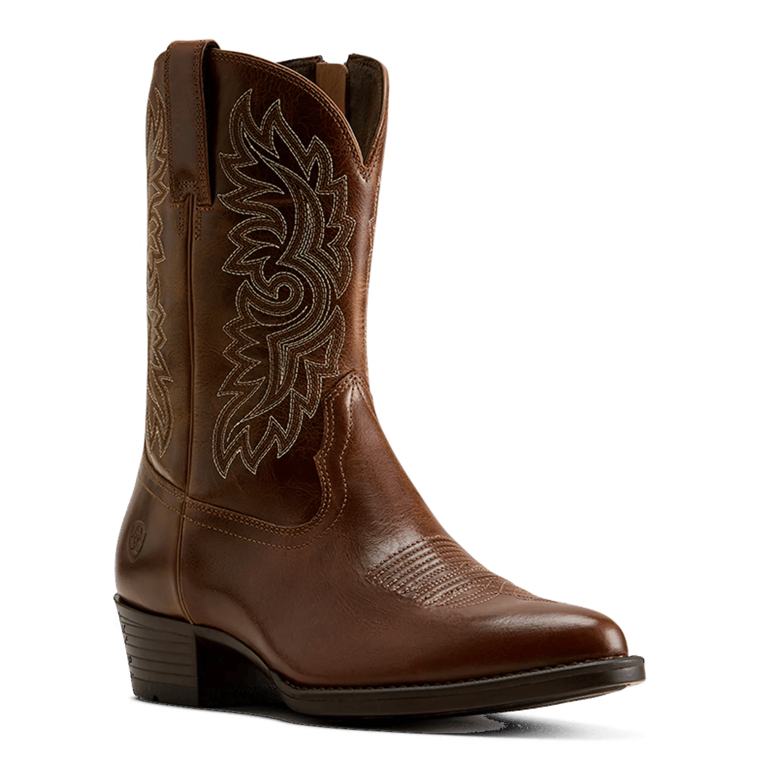 Ariat Men's Sumter Dark Tan R Toe Western Boot 10080455