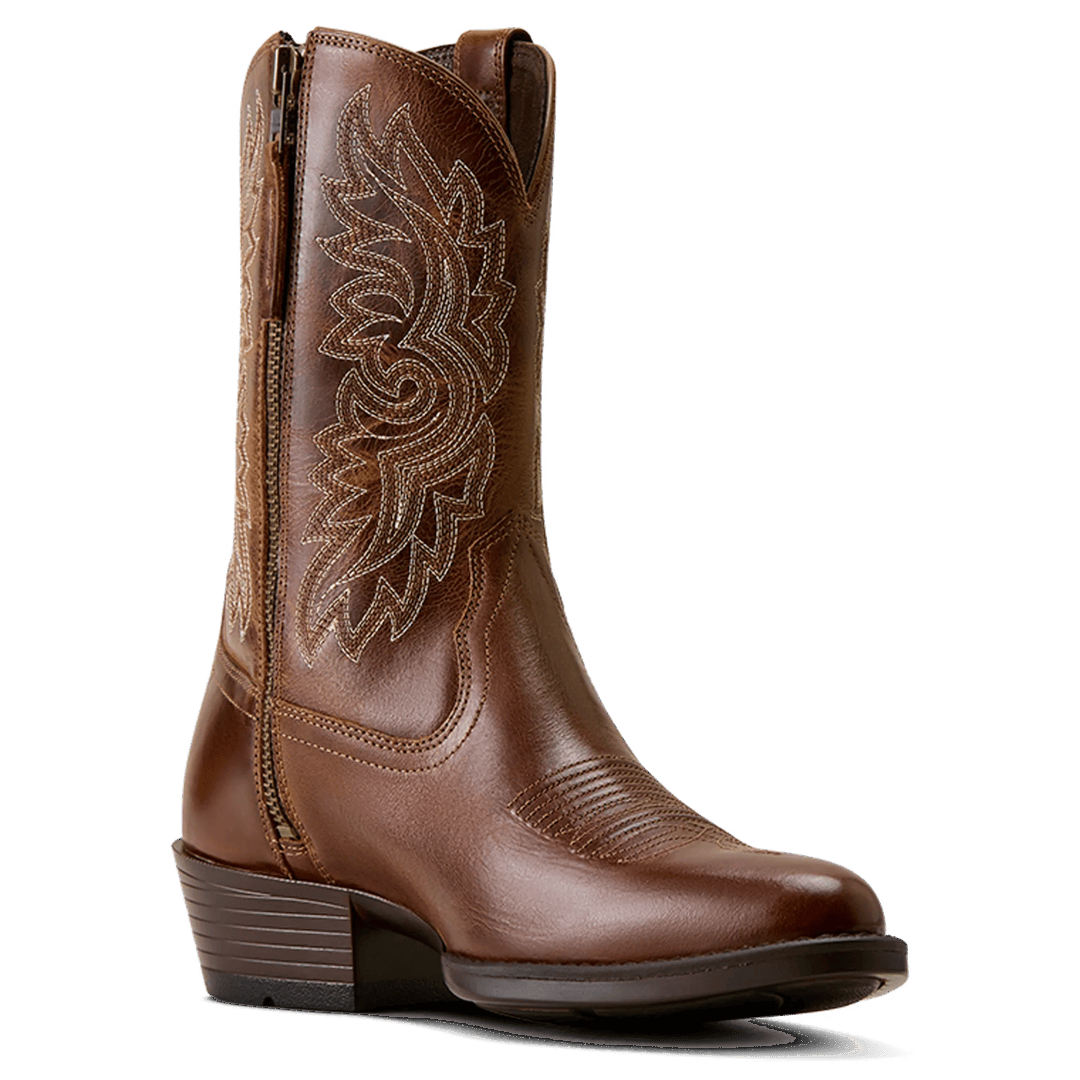 Ariat Men's Sumter Dark Tan R Toe Western Boot 10080455