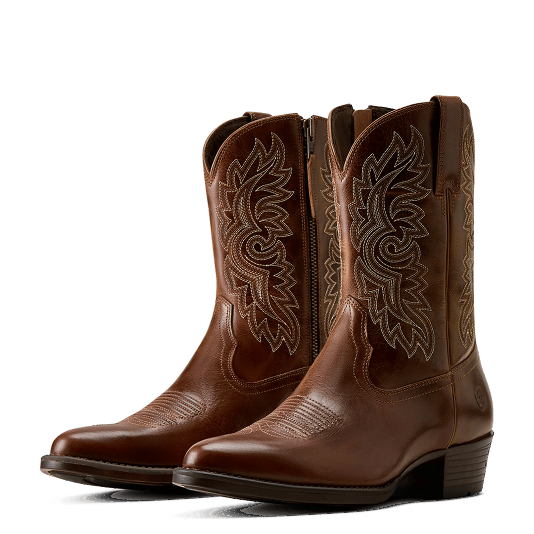 Ariat Men's Sumter Dark Tan R Toe Western Boot 10080455