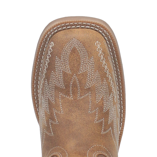 Laredo Ladies Cheyenne Off White & Tan Leather Boots 5717