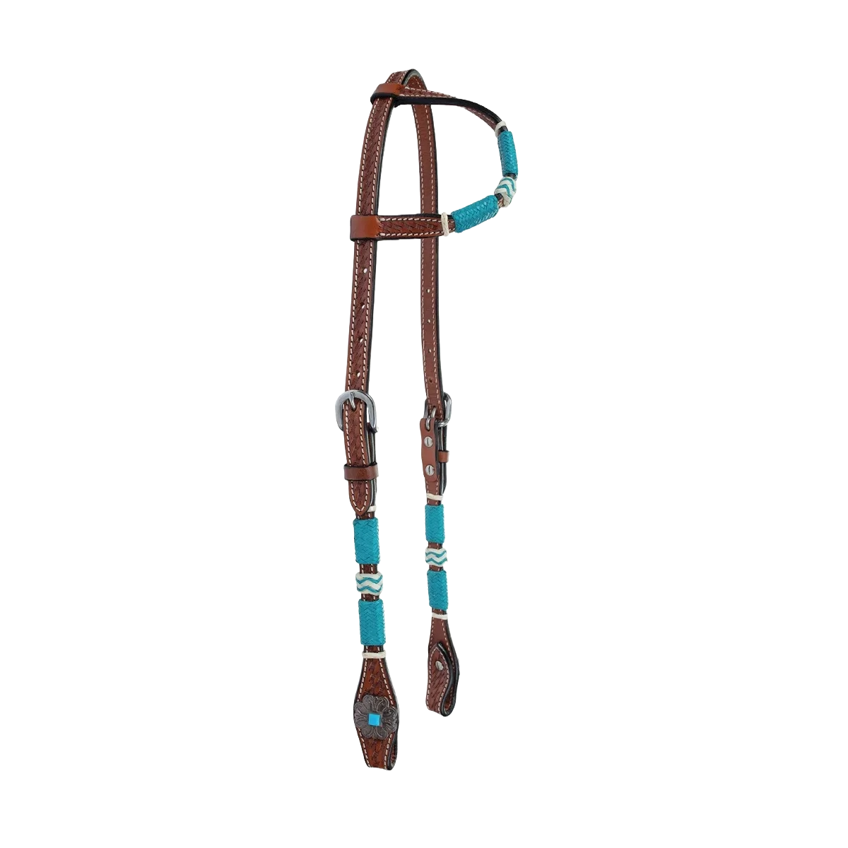 Circle Y Turquoise Roundup One Ear Headstall Regular Oil