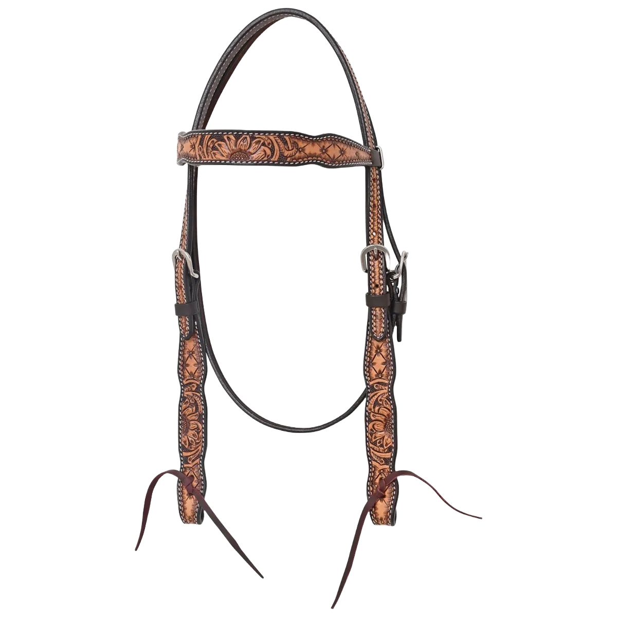 Circle Y Quilted Sunflower Browband Headstall