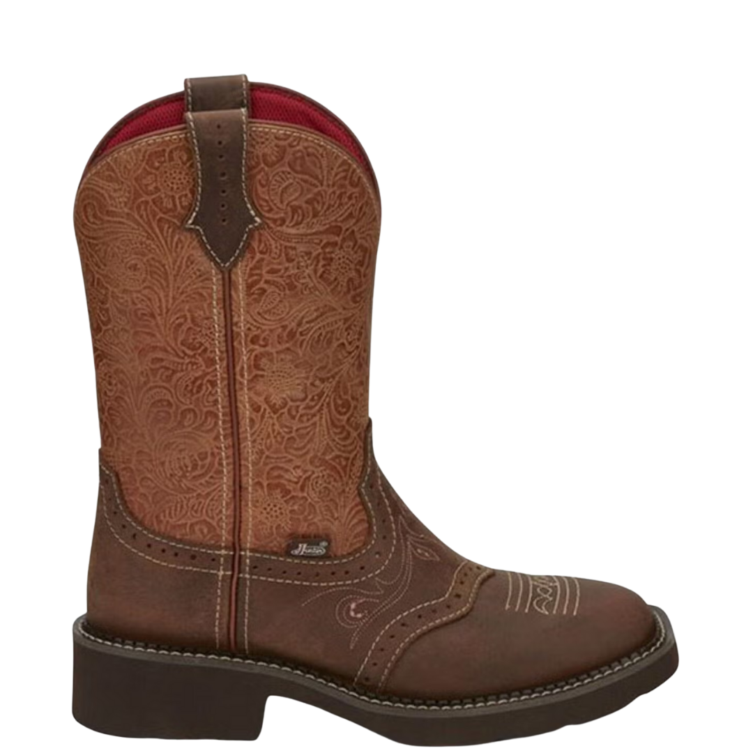 Justin Ladies Starlina Embossed Rustic Orange Western Boot GY9530