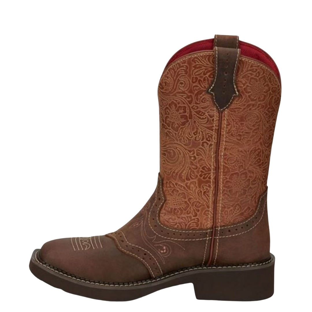 Justin Ladies Starlina Embossed Rustic Orange Western Boot GY9530