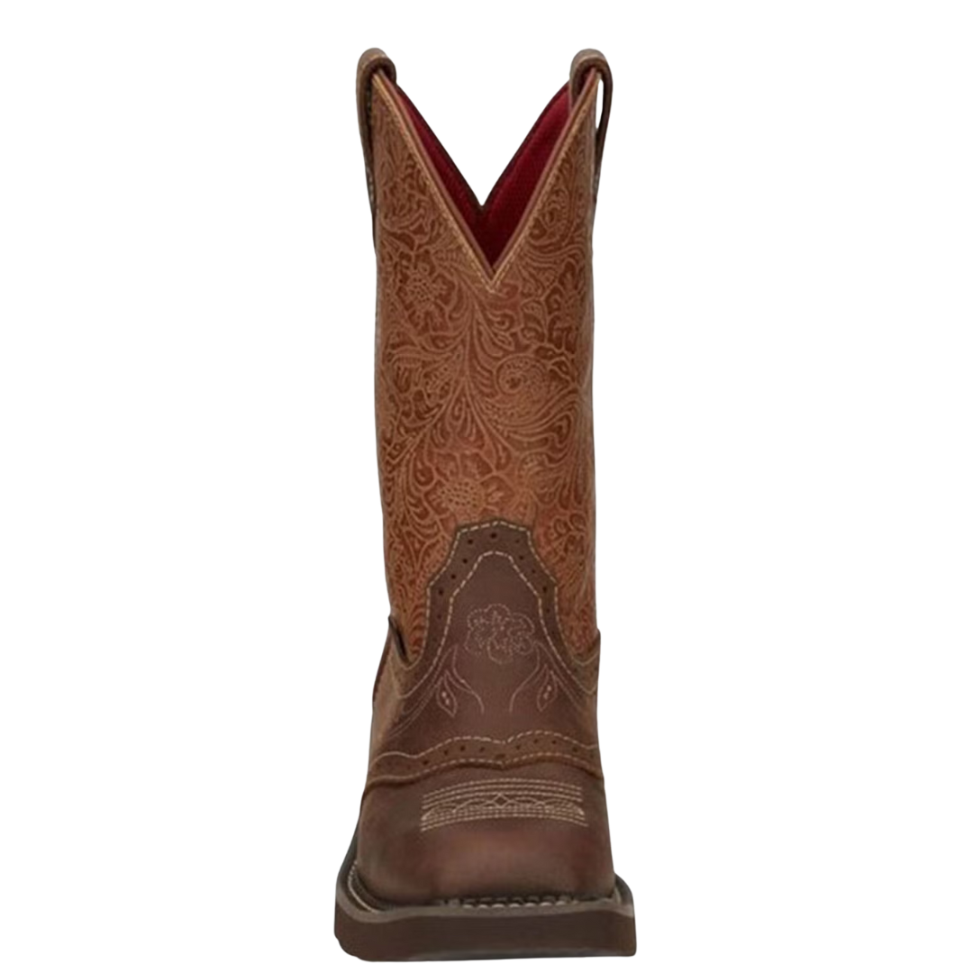 Justin Ladies Starlina Embossed Rustic Orange Western Boot GY9530