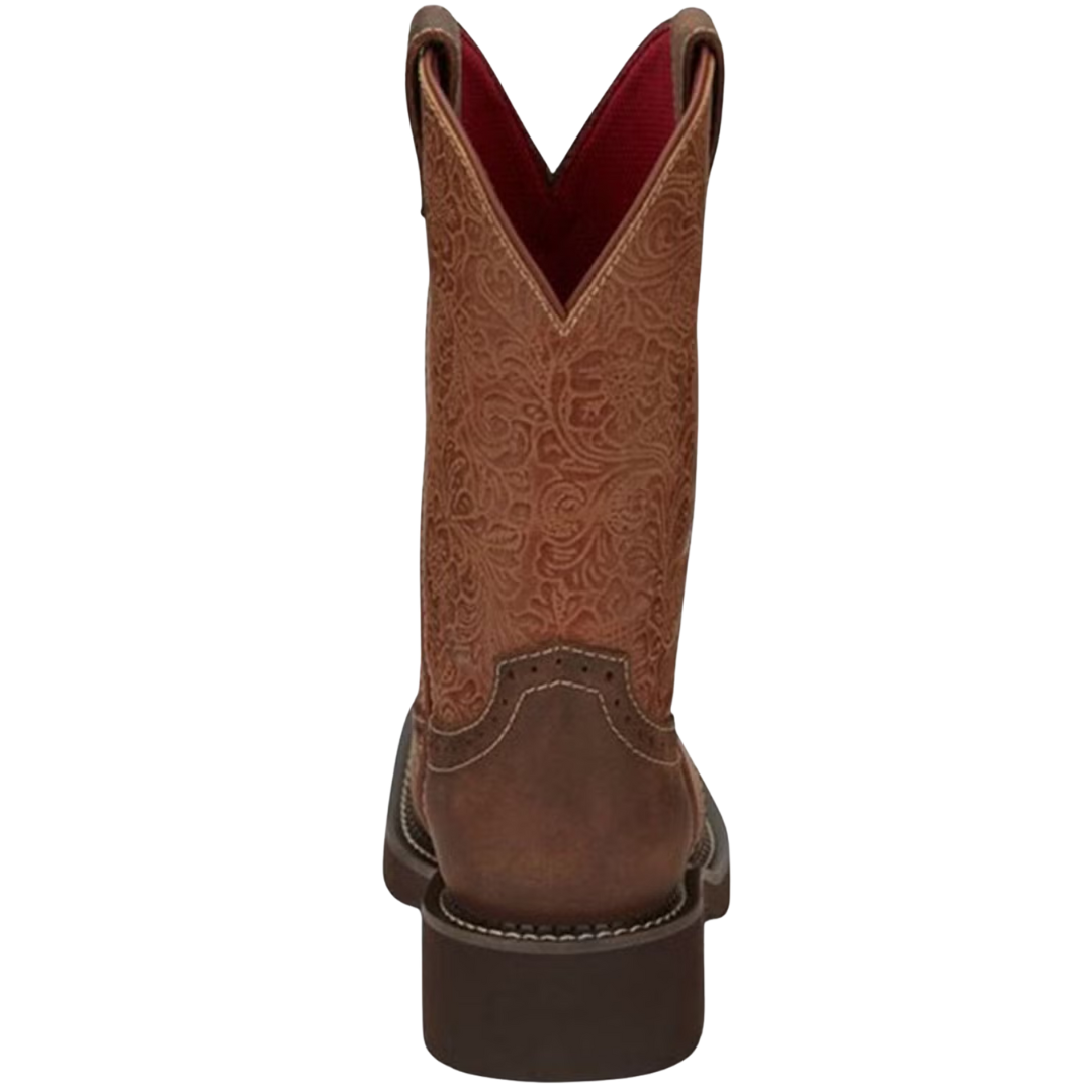 Justin Ladies Starlina Embossed Rustic Orange Western Boot GY9530