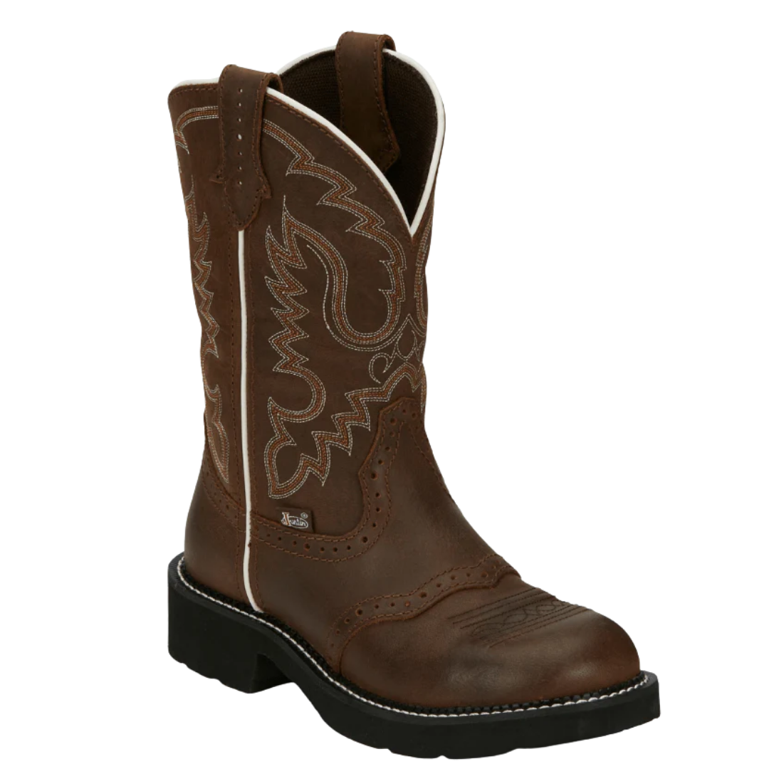 Justin Ladies Inji Aged Bark Brown Western Boot GY9909