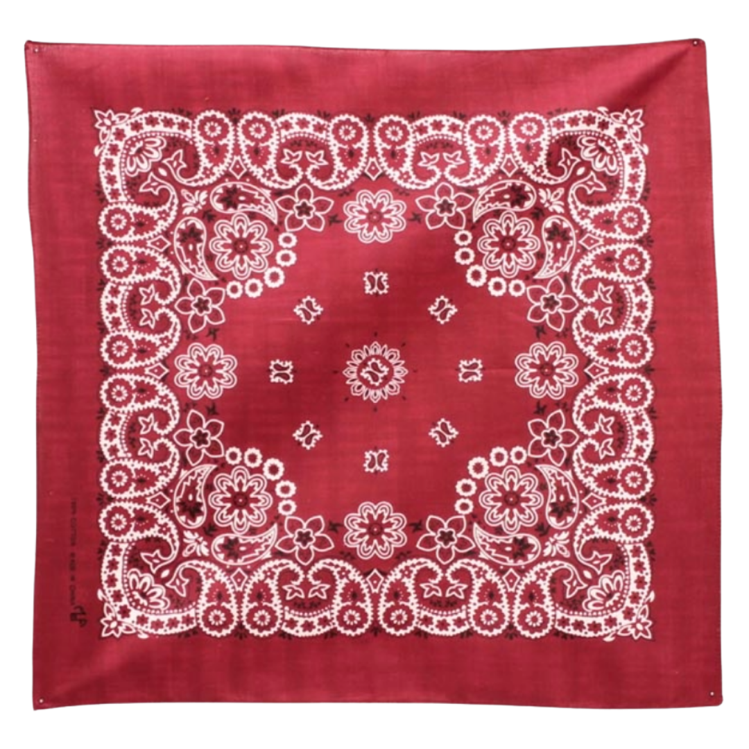 M&F Western Products Burgundy & White Paisley Print Bandana 1001009