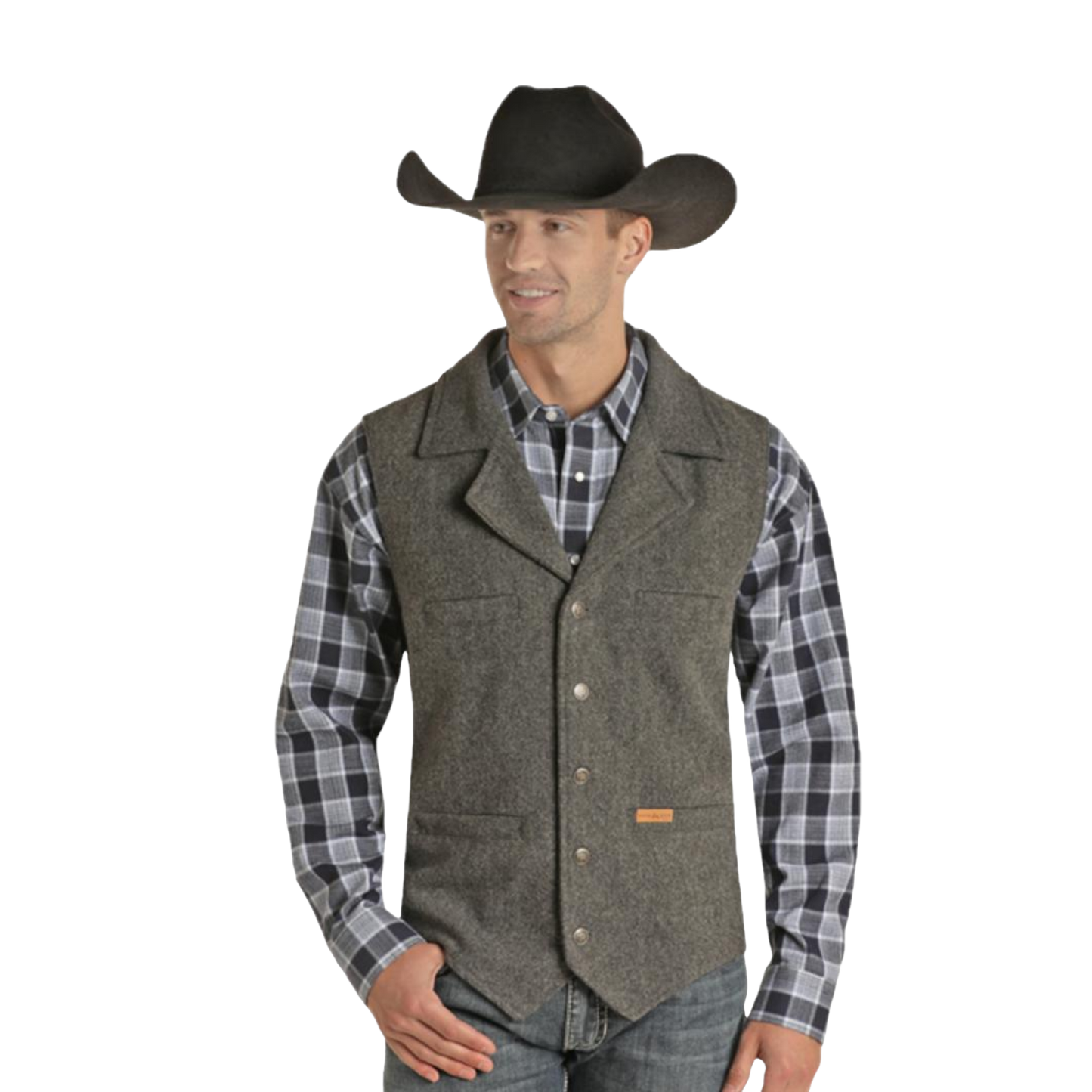 Panhandle® Men's Button Down Solid Montana Charcoal Vest 98-1176-02