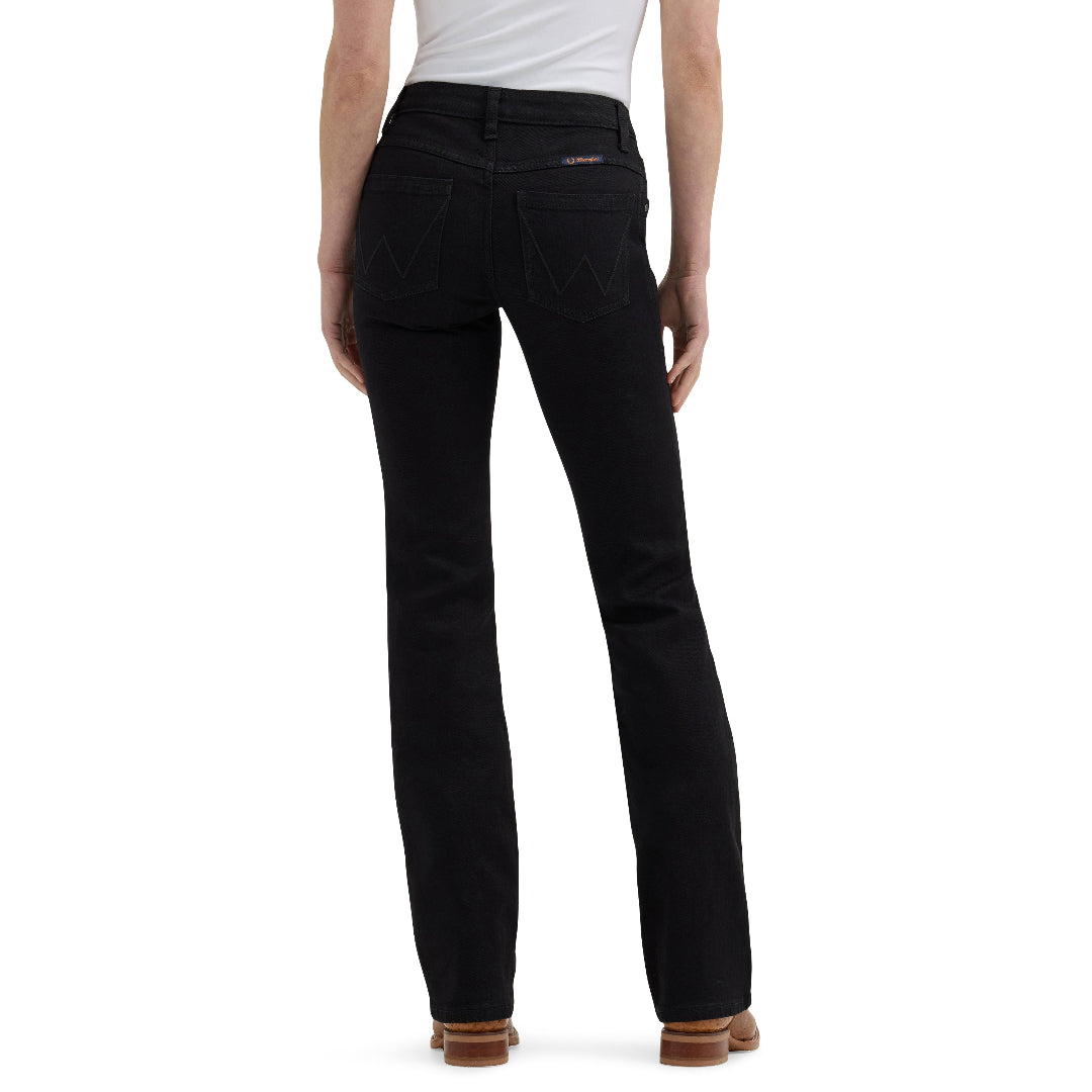 Wrangler Ladies Ultimate Mid-Rise Black Riding Bootcut Jeans 112337772