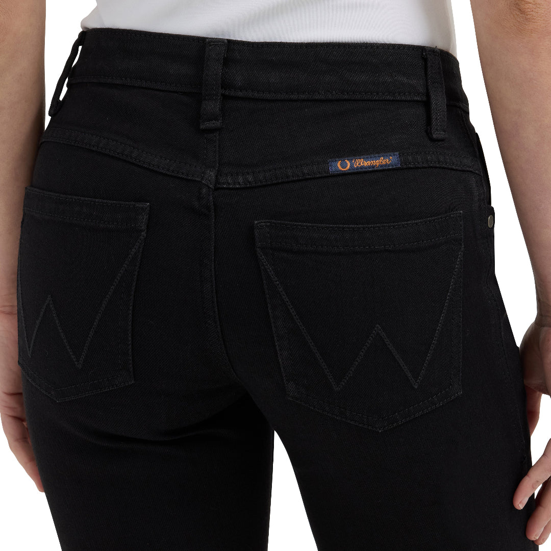 Wrangler Ladies Ultimate Mid-Rise Black Riding Bootcut Jeans 112337772