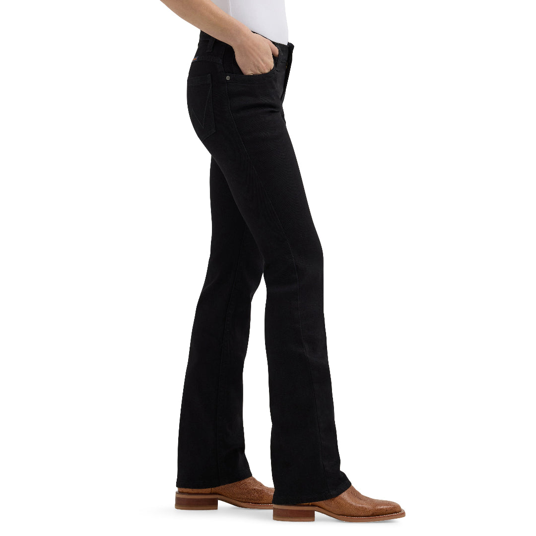 Wrangler Ladies Ultimate Mid-Rise Black Riding Bootcut Jeans 112337772
