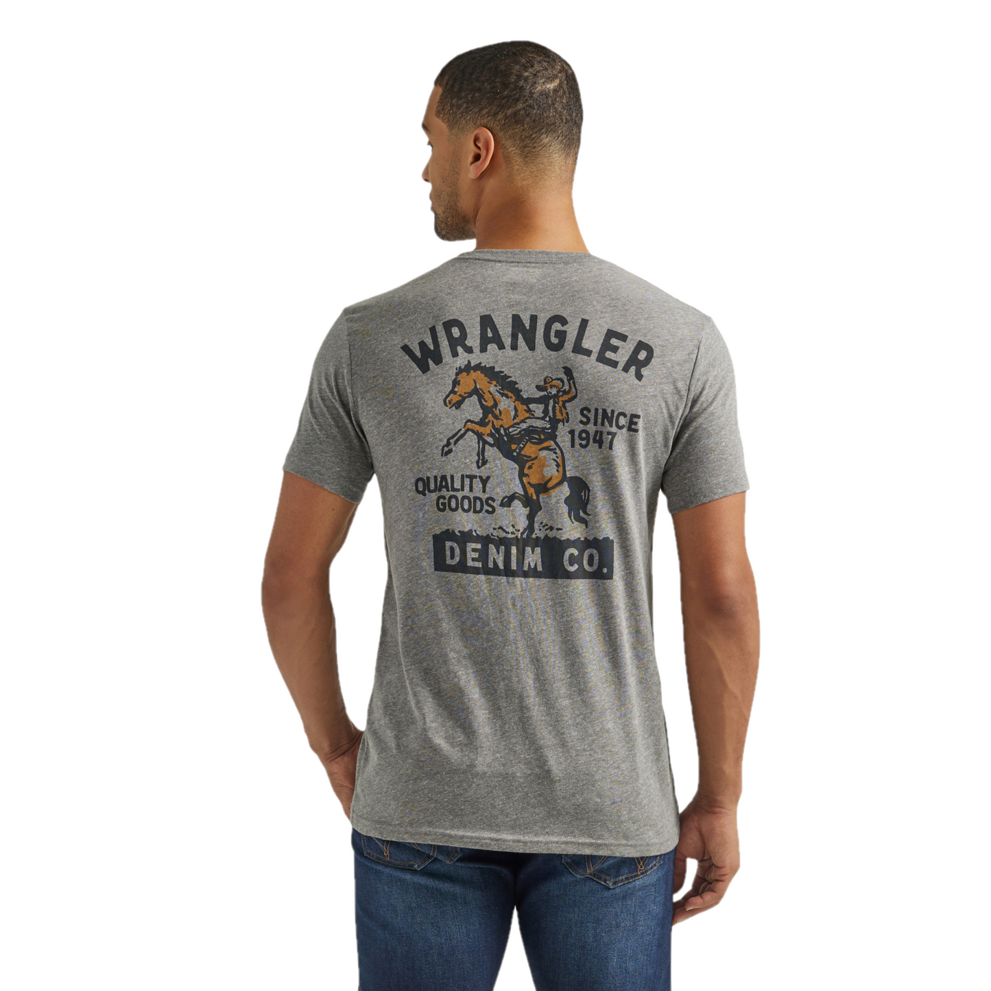 Wrangler Men's Cowboy Logo Heather Grey Graphic T-Shirt 112339562