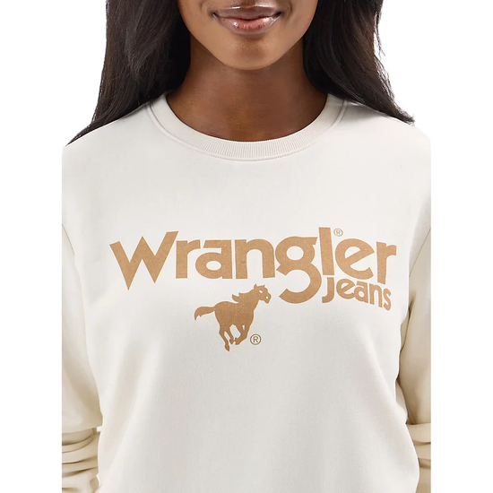 Wrangler Ladies Graphic Logo Whisper White Pullover 112354459