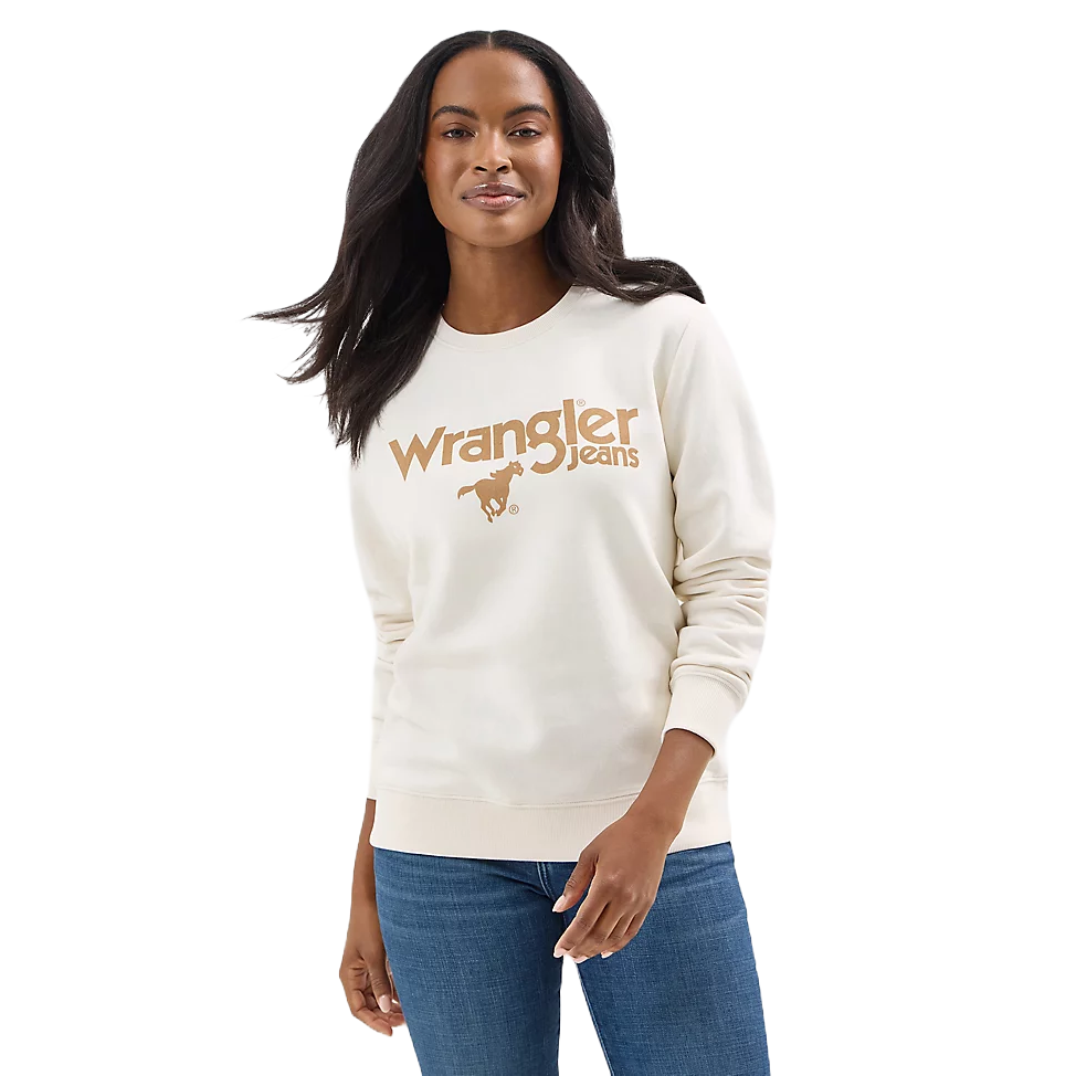 Wrangler Ladies Graphic Logo Whisper White Pullover 112354459