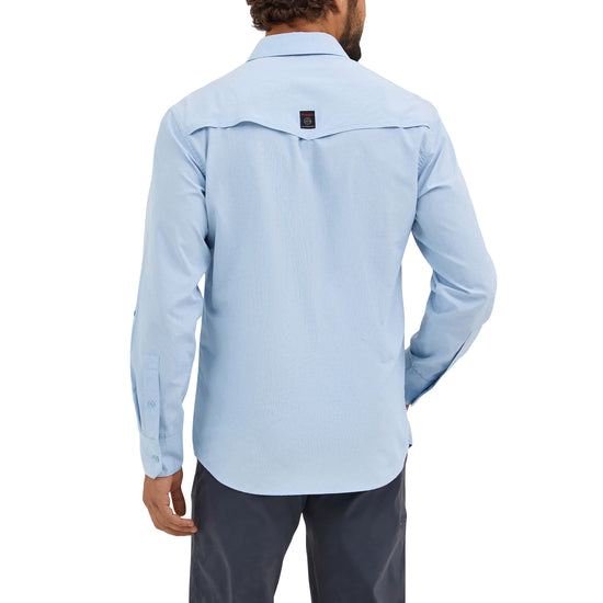 Wrangler Men's ATG Drover Utility Cerulean Blue Snap Shirt 112360550