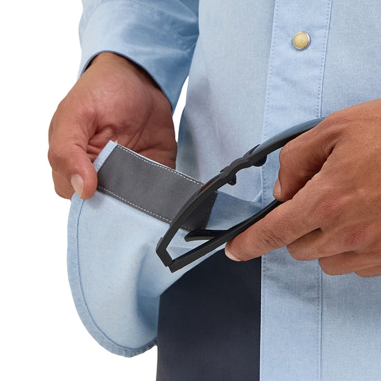 Wrangler Men's ATG Drover Utility Cerulean Blue Snap Shirt 112360550