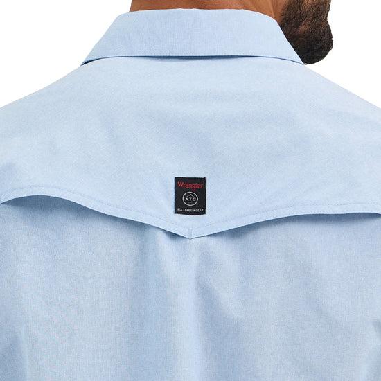 Wrangler Men's ATG Drover Utility Cerulean Blue Snap Shirt 112360550