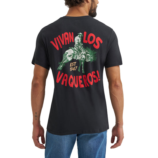 Wrangler Men's Vivan Los Vaqueros Jet Black Graphic T-Shirt 112365306