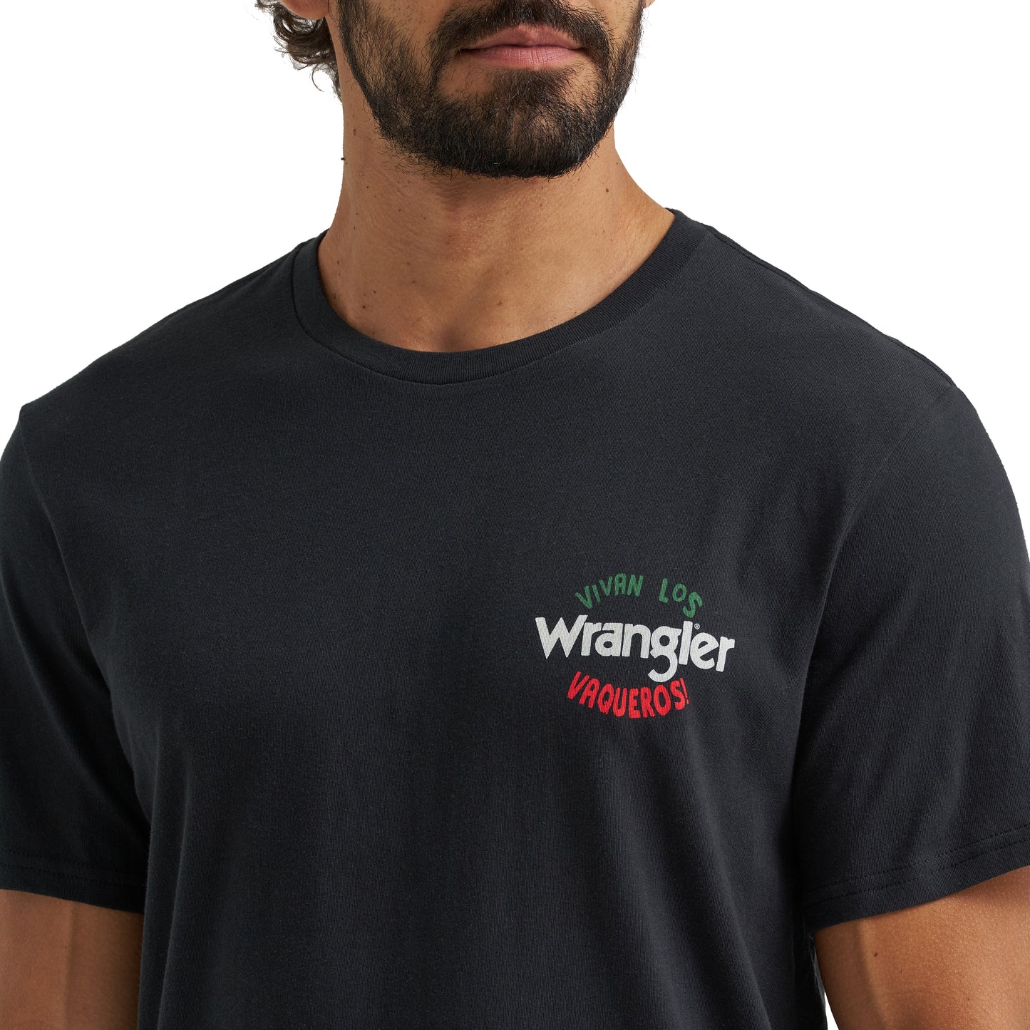 Wrangler Men's Vivan Los Vaqueros Jet Black Graphic T-Shirt 112365306