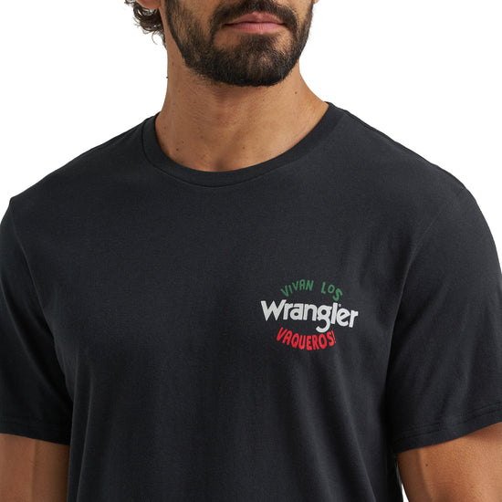Wrangler Men's Vivan Los Vaqueros Jet Black Graphic T-Shirt 112365306