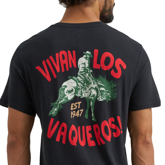 Wrangler Men's Vivan Los Vaqueros Jet Black Graphic T-Shirt 112365306