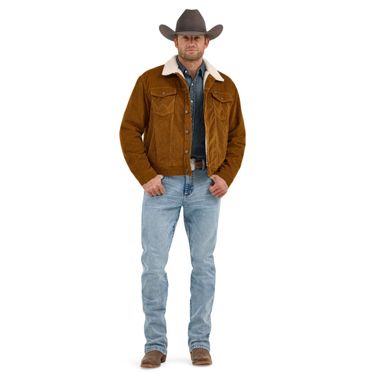 Wrangler Men's Cowboy Cut Corduroy Brown Western Jacket 112367603