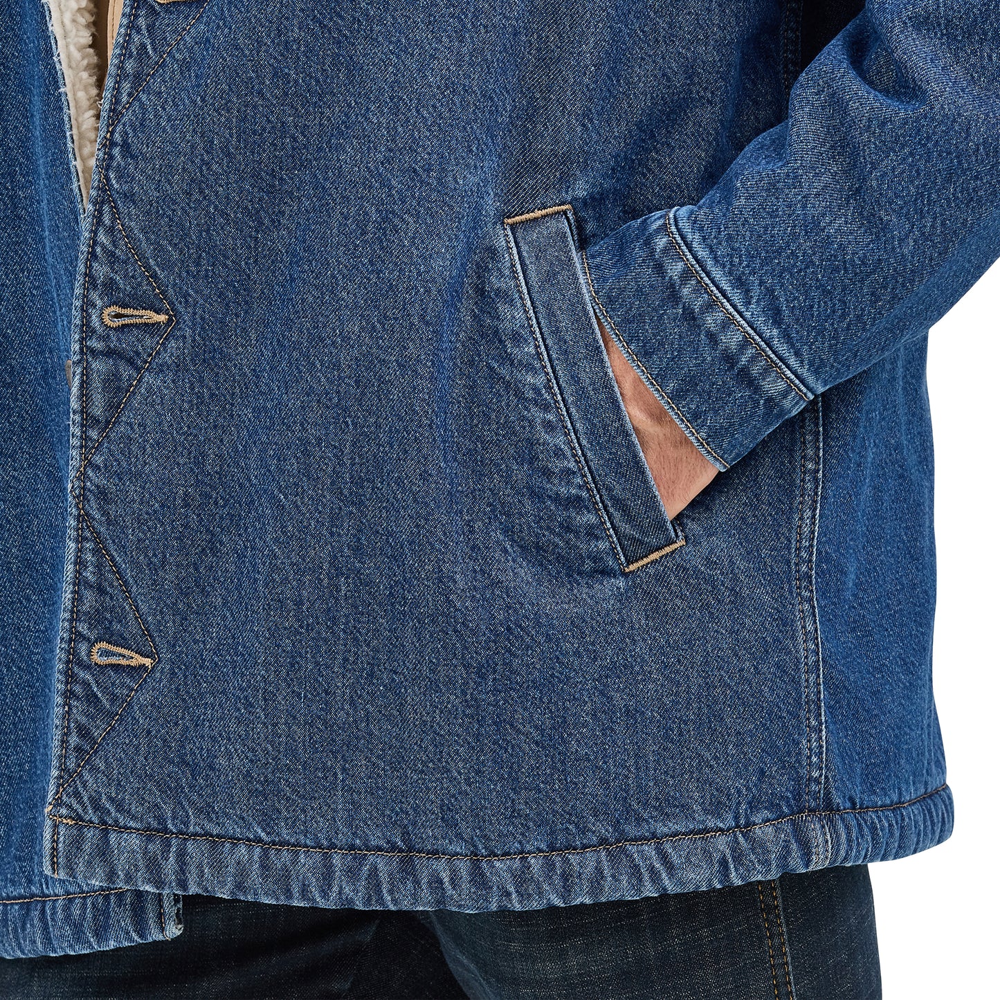 Wrangler Men's Sherpa Lined Medium Wash Denim Western Jacket 112367618