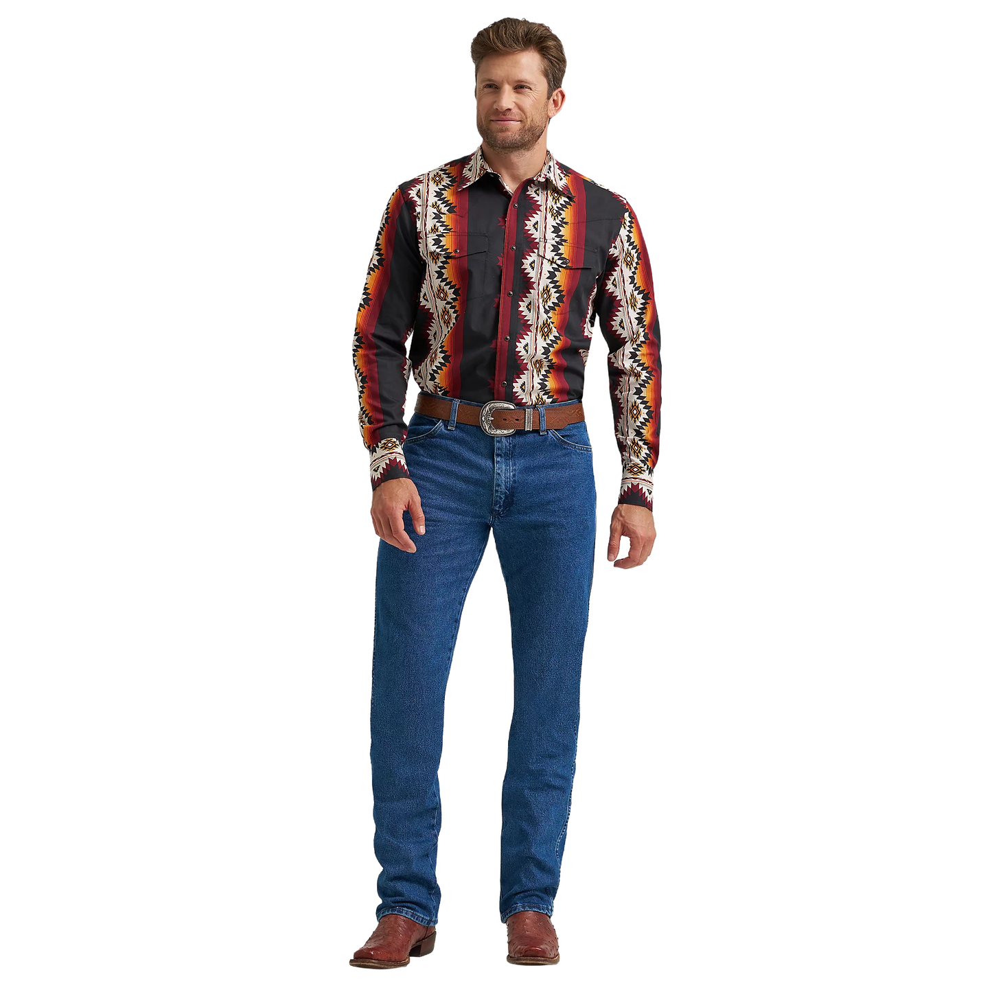 Wrangler Men's Checotah Black Fire Button Down Shirt 112367723