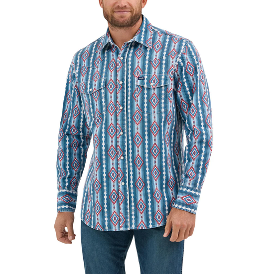 Wrangler Men's Vintage Inspired Americana Multi Snap Shirt 112368193